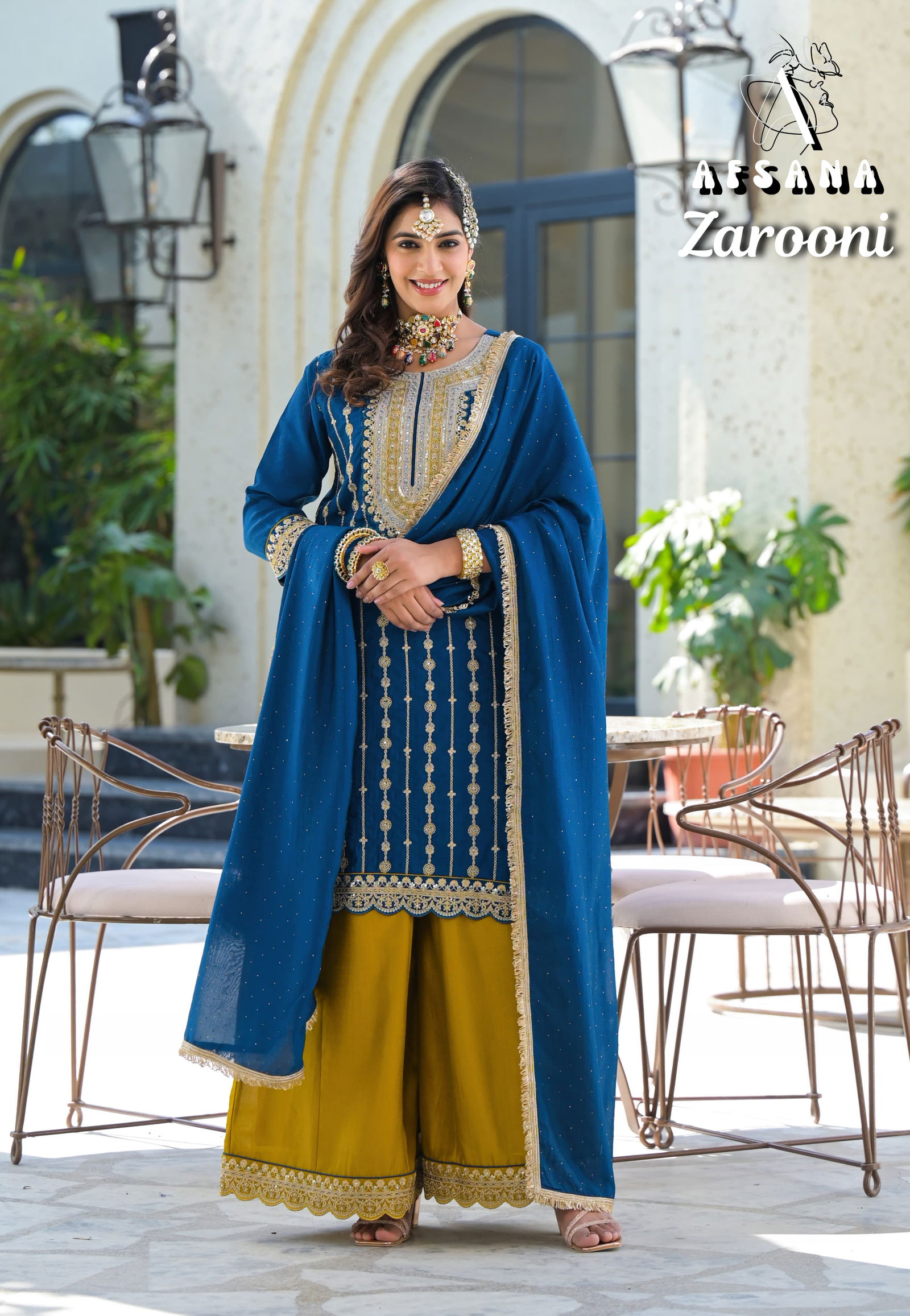 Zarooni By Afsana Blooming Vichitra Embroidery Readymade Suits Orders In India